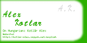 alex kotlar business card